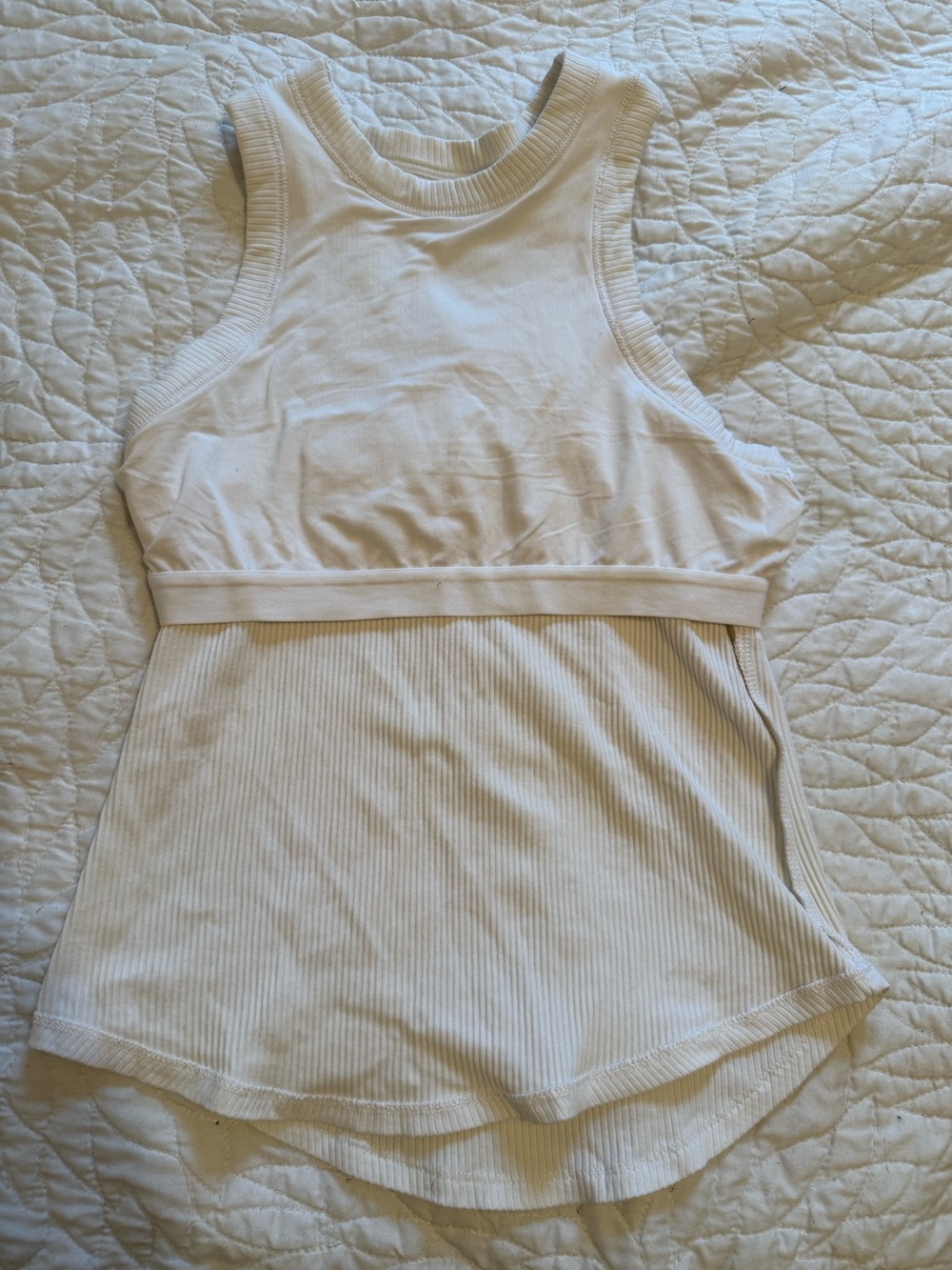 Fabletics White Ribbed Racerback Tank - Picture 3 of 3